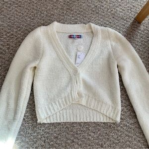 urban outfitters fuzzy crop cardigan